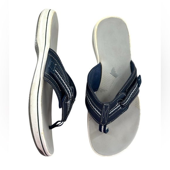 Clarks Blue Brinkley Jazz Flip Flop Sandals - Picture 1 of 9